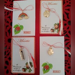 ❤️Martisor/Martenitsa Romanian Traditional Pendant Lucky Rainbow Charms Lot of 4